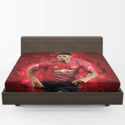 Marcus Rashford UEFA Super Cup Football Player Fitted Sheet 1