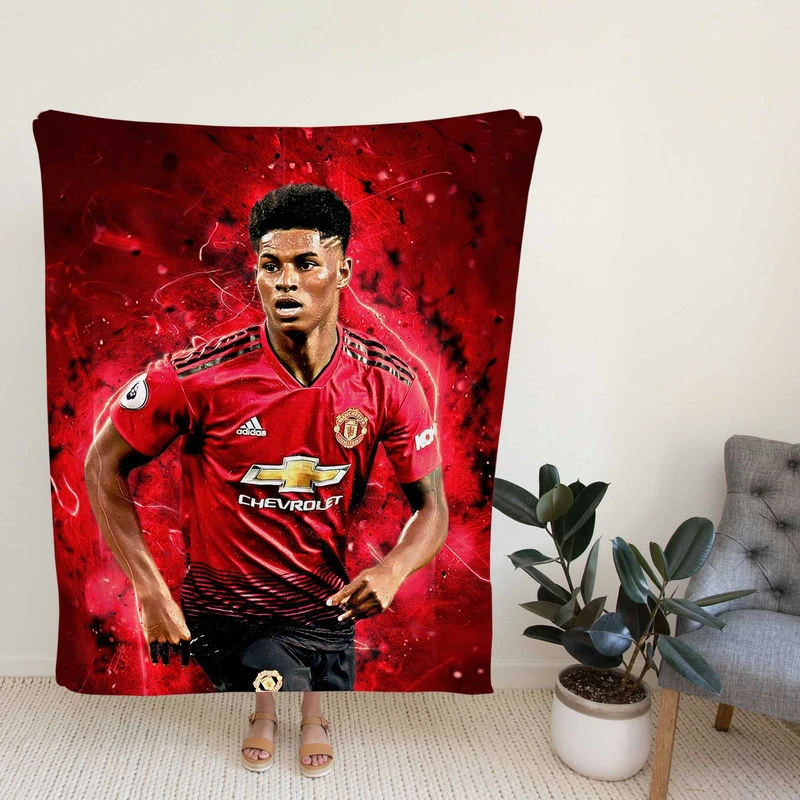 Marcus Rashford UEFA Super Cup Football Player Fleece Blanket