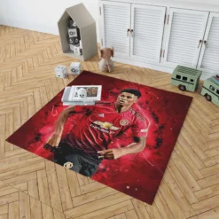 Marcus Rashford UEFA Super Cup Football Player Rug 1