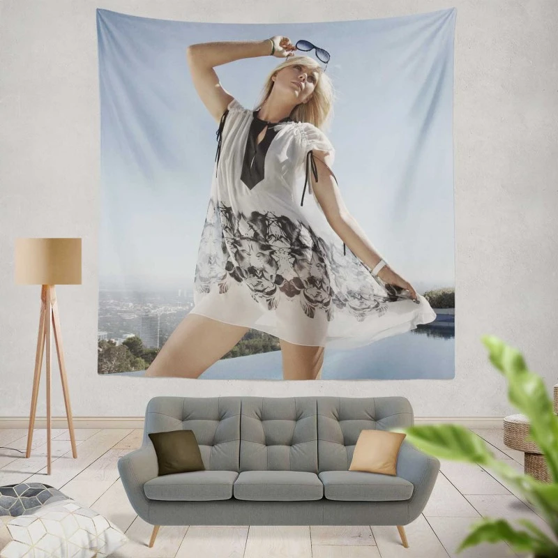 Maria Sharapova Energetic WTA Tennis Player Tapestry