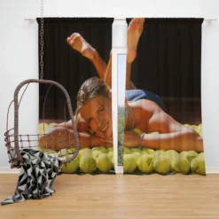 Maria Sharapova WTA Professional Tennis Player Window Curtain