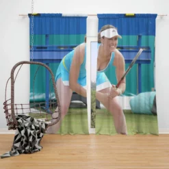 Martina Hingis Swiss Professional Tennis Player Window Curtain