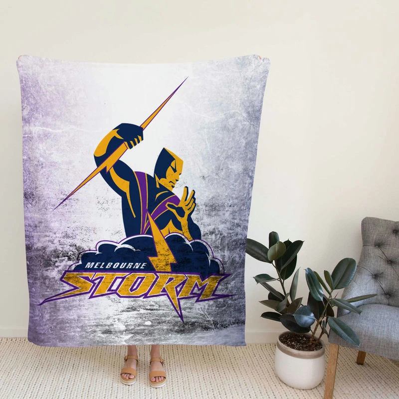 Melbourne Storm Australian Rugby League Club Fleece Blanket