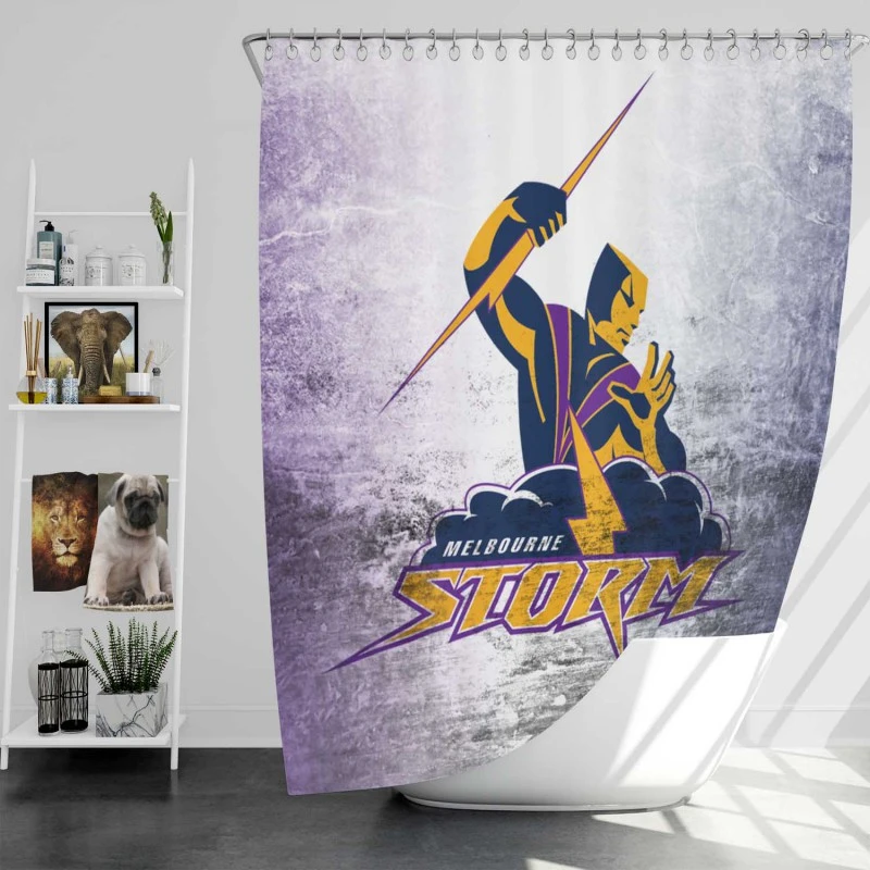 Melbourne Storm Australian Rugby League Club Shower Curtain