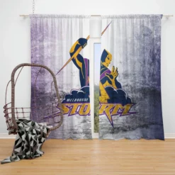 Melbourne Storm Australian Rugby League Club Window Curtain