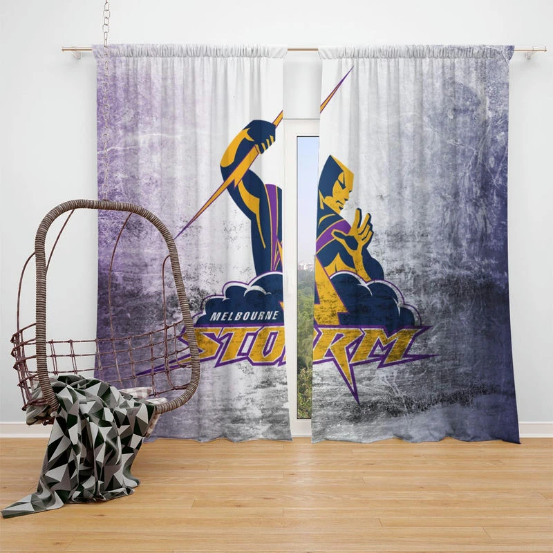 Melbourne Storm Australian Rugby League Club Window Curtain