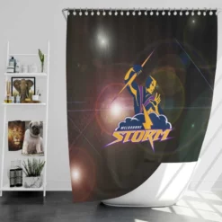 Melbourne Storm Professional NRL Rugby Club Shower Curtain