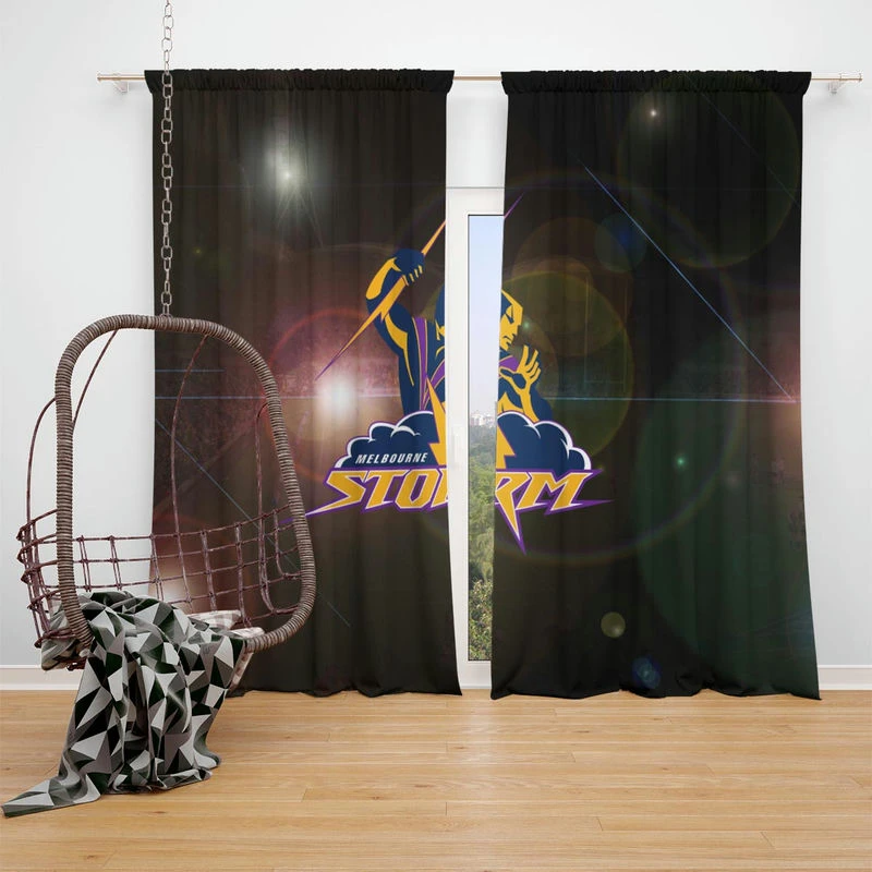 Melbourne Storm Professional NRL Rugby Club Window Curtain