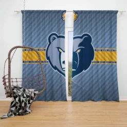 Memphis Grizzlies American Professional Basketball Team Window Curtain