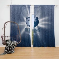Memphis Grizzlies Excellent NBA Basketball Club Window Curtain