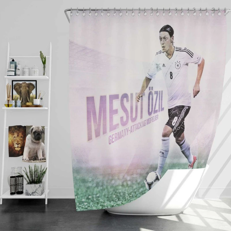 Mesut Ozil Confederations Cup Football Player Shower Curtain