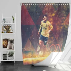 Mesut Ozil Enthusiastic FA Cup Sports Player Shower Curtain