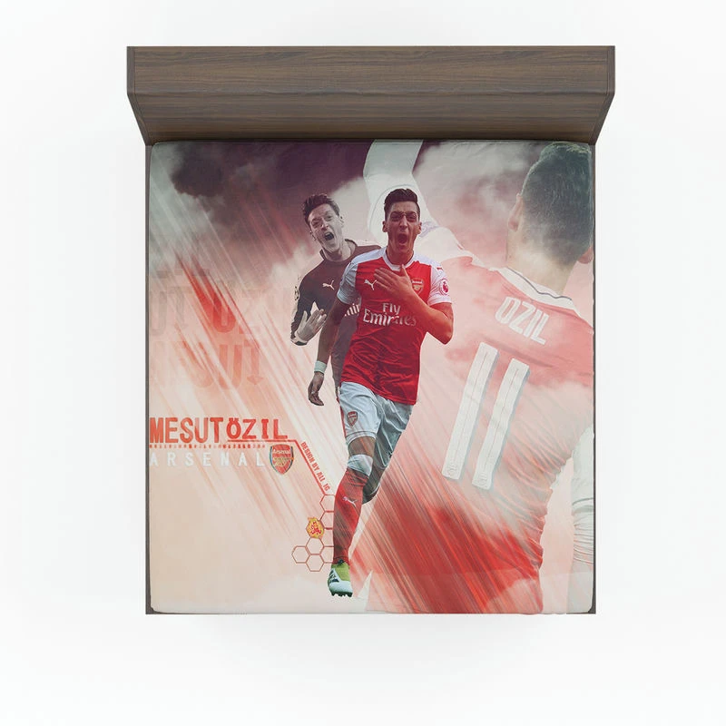 Mesut Ozil Focused Football Player Fitted Sheet