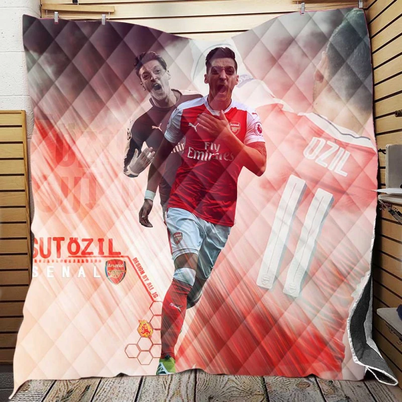 Mesut Ozil Focused Football Player Quilt Blanket