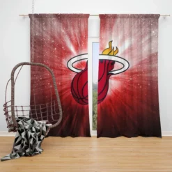 Miami Heat American Professional Basketball Team Window Curtain
