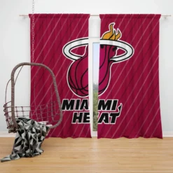 Miami Heat Popular NBA Basketball Club Window Curtain