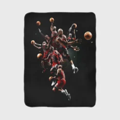 Michael Jordan Energetic NBA Basketball Player Fleece Blanket 1