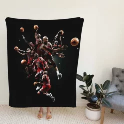 Michael Jordan Energetic NBA Basketball Player Fleece Blanket