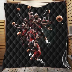 Michael Jordan Energetic NBA Basketball Player Quilt Blanket