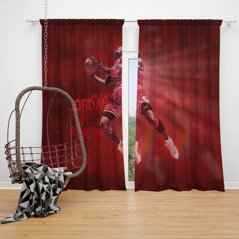 Michael Jordan Excellent NBA Basketball Player Window Curtain