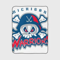 Michigan Warriors Professional Ice Hockey Team Fleece Blanket 1