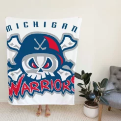 Michigan Warriors Professional Ice Hockey Team Fleece Blanket
