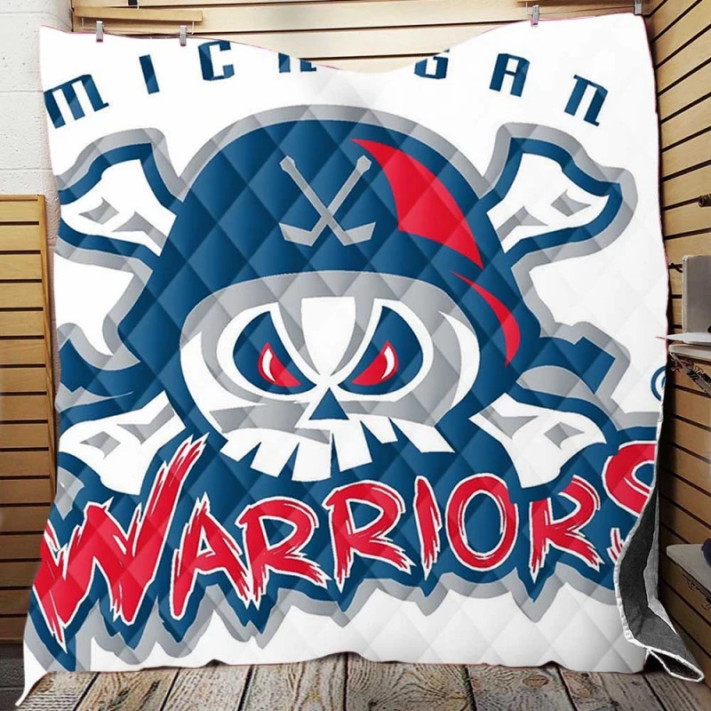 Michigan Warriors Professional Ice Hockey Team Quilt Blanket