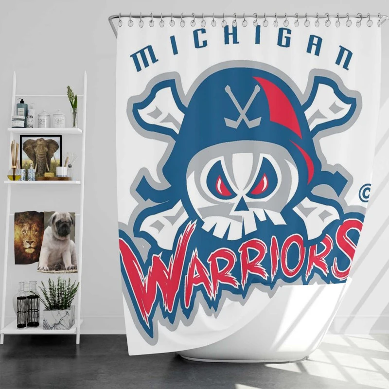 Michigan Warriors Professional Ice Hockey Team Shower Curtain