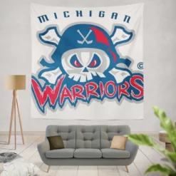 Michigan Warriors Professional Ice Hockey Team Tapestry