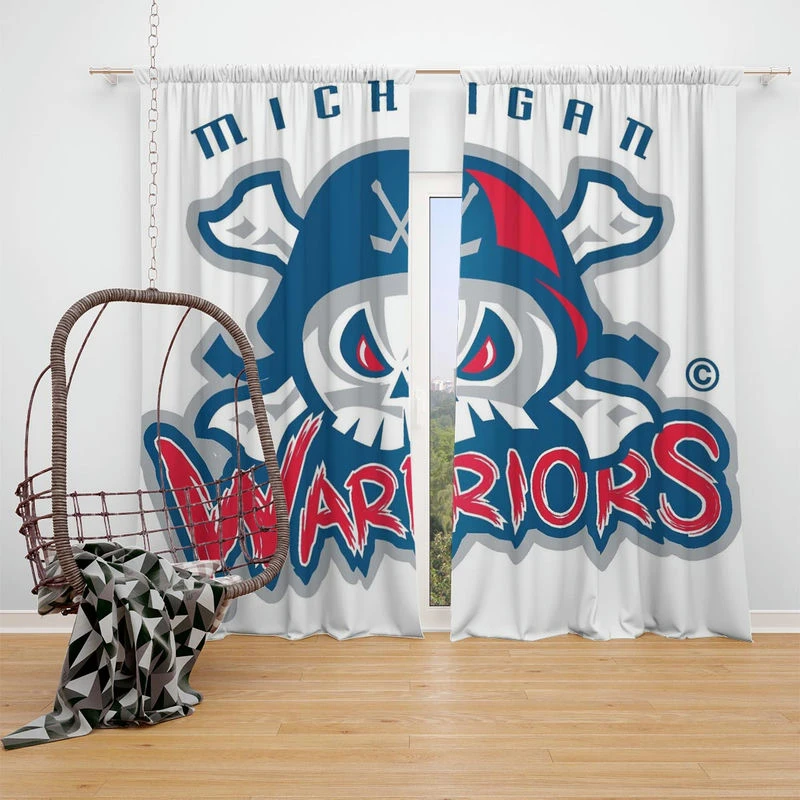 Michigan Warriors Professional Ice Hockey Team Window Curtain