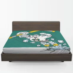 Mighty Anaheim Ducks Best NHL Ice Hockey Club in America Fitted Sheet 1