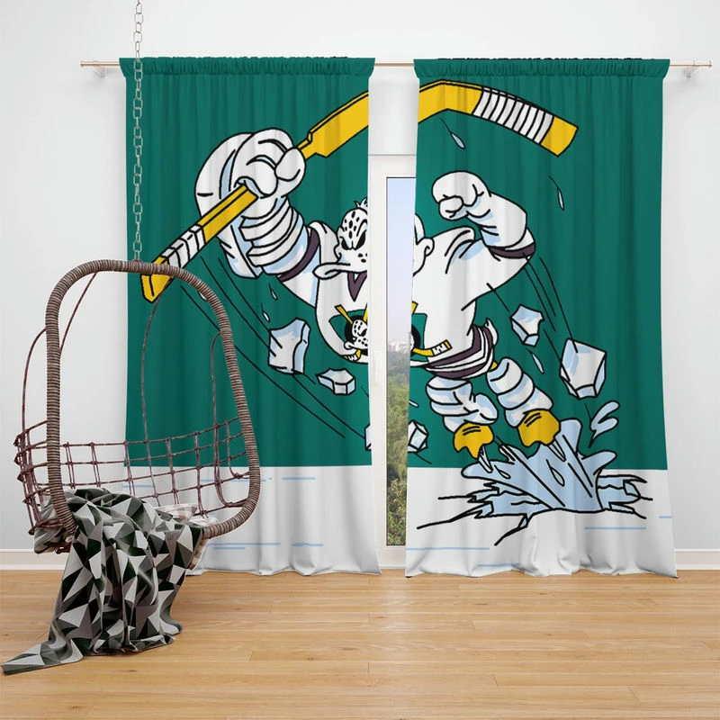 Mighty Anaheim Ducks Best NHL Ice Hockey Club in America Window Curtain