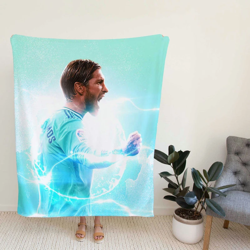 Mighty Footballer Sergio Ramos Fleece Blanket