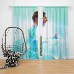 Mighty Footballer Sergio Ramos Window Curtain