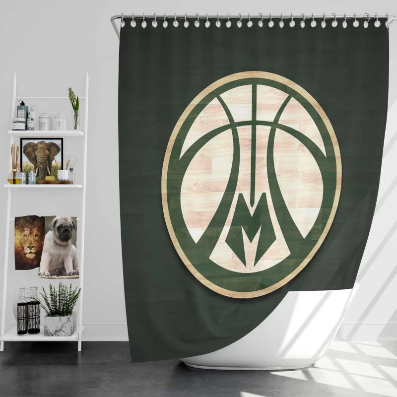 Milwaukee Bucks Energetic NBA Basketball Club Shower Curtain