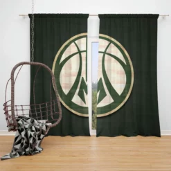 Milwaukee Bucks Energetic NBA Basketball Club Window Curtain