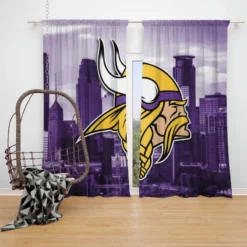 Minnesota Vikings Popular NFL American Football Team Window Curtain