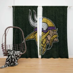 Minnesota Vikings Professional American Football Team Window Curtain