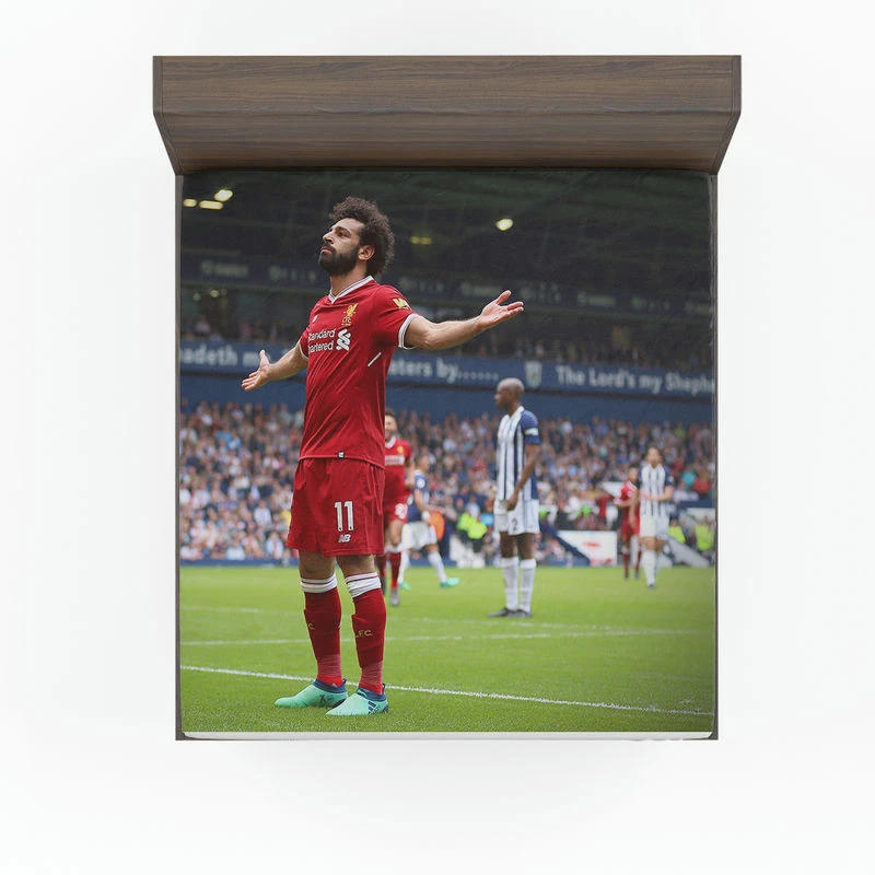 Mohamed Salah Celebrated Football Player Fitted Sheet