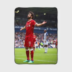 Mohamed Salah Celebrated Football Player Fleece Blanket 1