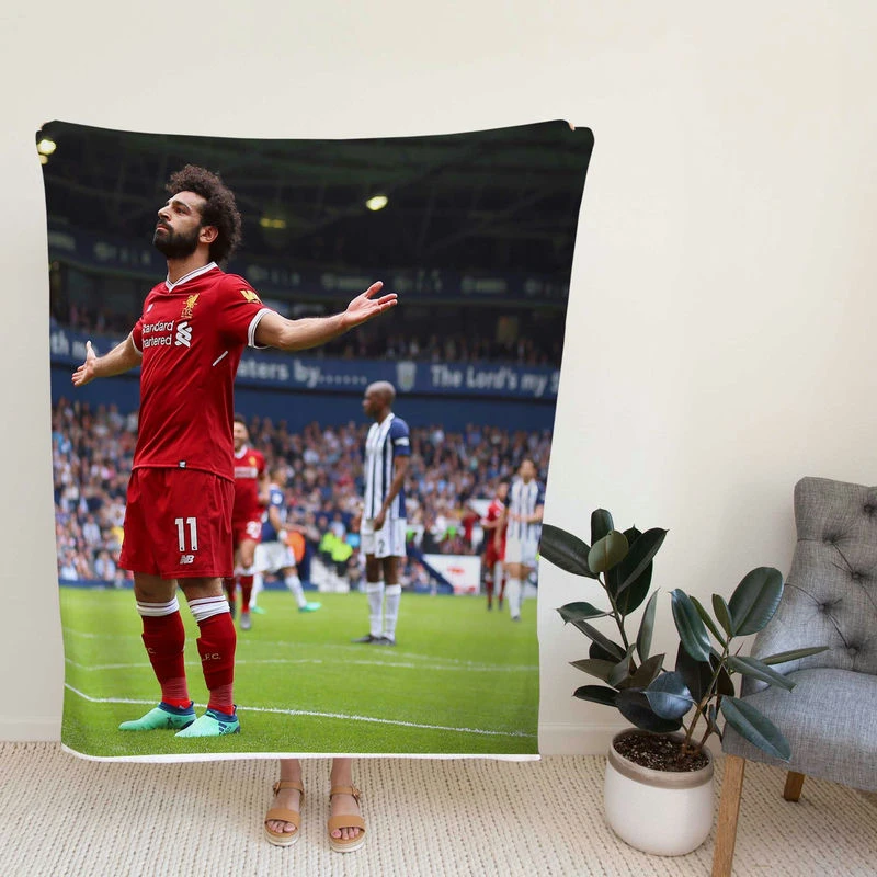 Mohamed Salah Celebrated Football Player Fleece Blanket