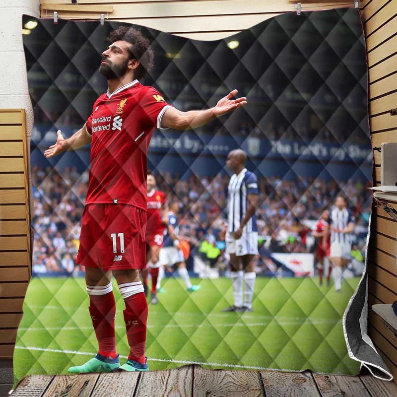 Mohamed Salah Celebrated Football Player Quilt Blanket