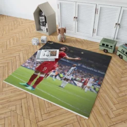 Mohamed Salah Celebrated Football Player Rug 1