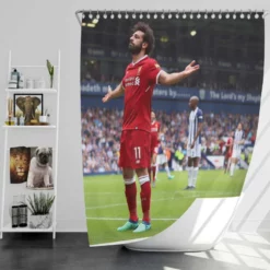 Mohamed Salah Celebrated Football Player Shower Curtain