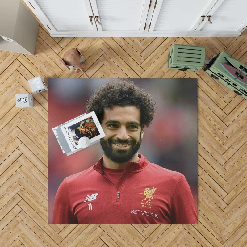 Mohamed Salah Committed Sports Player Rug