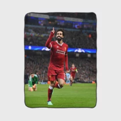 Mohamed Salah Competitive Football Player Fleece Blanket 1