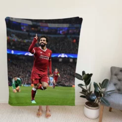 Mohamed Salah Competitive Football Player Fleece Blanket