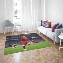 Mohamed Salah Competitive Football Player Rug 2