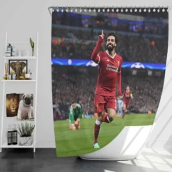 Mohamed Salah Competitive Football Player Shower Curtain