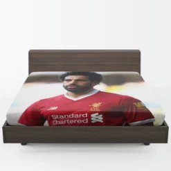 Mohamed Salah Confident Soccer Player Fitted Sheet 1